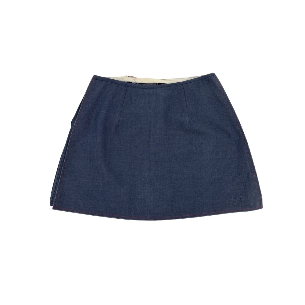 Alfred Paquette California Vintage Denim Skort A-Line Wrap Mini Blue Womens M